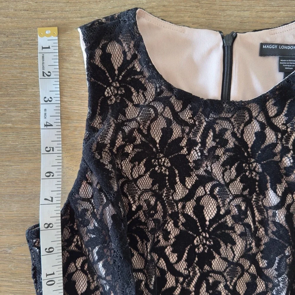 Maggie London Black Lace Fit & Flare‎ Lined Dress-Women's Size 4-Cocktail Dress